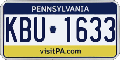PA license plate KBU1633