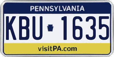 PA license plate KBU1635