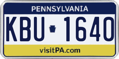 PA license plate KBU1640