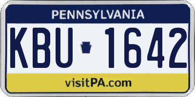 PA license plate KBU1642