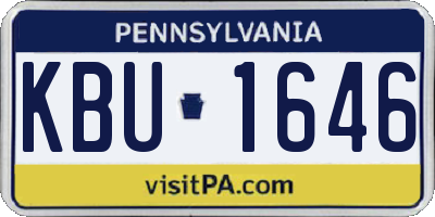 PA license plate KBU1646