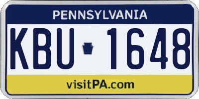 PA license plate KBU1648