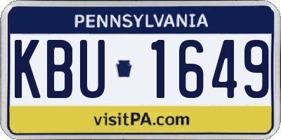 PA license plate KBU1649