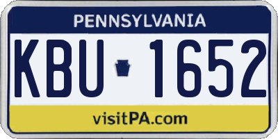 PA license plate KBU1652