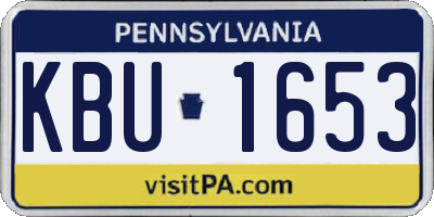 PA license plate KBU1653