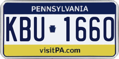 PA license plate KBU1660
