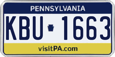 PA license plate KBU1663