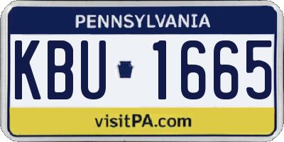 PA license plate KBU1665