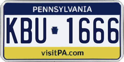 PA license plate KBU1666