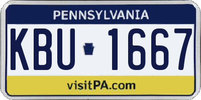 PA license plate KBU1667