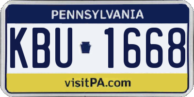 PA license plate KBU1668