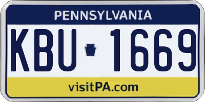PA license plate KBU1669