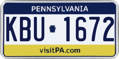 PA license plate KBU1672