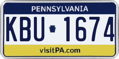 PA license plate KBU1674