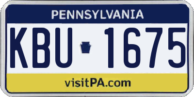 PA license plate KBU1675