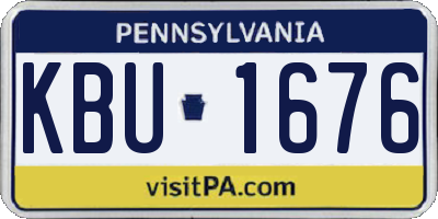 PA license plate KBU1676