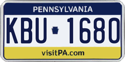 PA license plate KBU1680