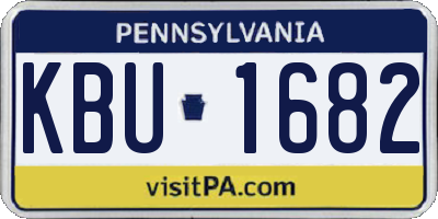 PA license plate KBU1682