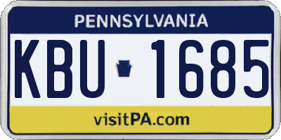 PA license plate KBU1685