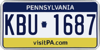 PA license plate KBU1687