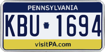 PA license plate KBU1694