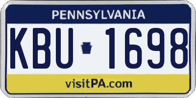 PA license plate KBU1698