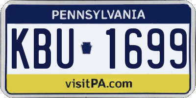 PA license plate KBU1699