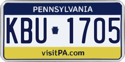 PA license plate KBU1705