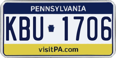 PA license plate KBU1706