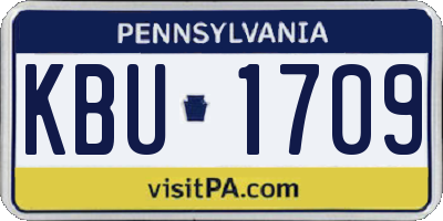 PA license plate KBU1709