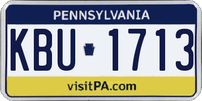 PA license plate KBU1713