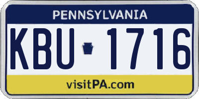 PA license plate KBU1716