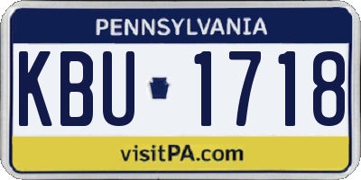 PA license plate KBU1718