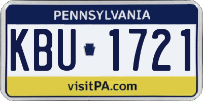 PA license plate KBU1721