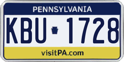 PA license plate KBU1728
