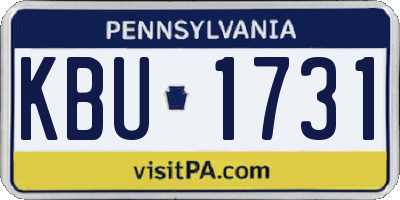 PA license plate KBU1731