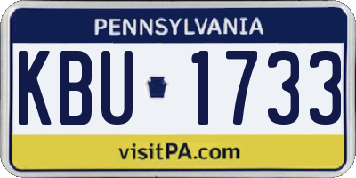 PA license plate KBU1733