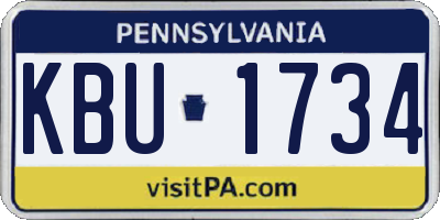 PA license plate KBU1734