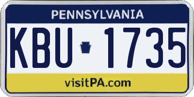 PA license plate KBU1735