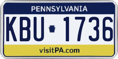 PA license plate KBU1736