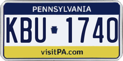 PA license plate KBU1740