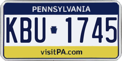 PA license plate KBU1745