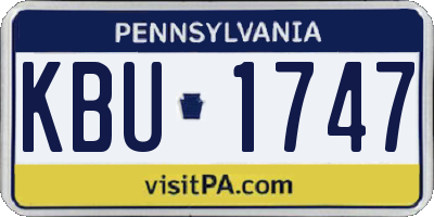 PA license plate KBU1747