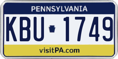 PA license plate KBU1749