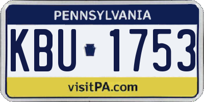 PA license plate KBU1753