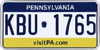 PA license plate KBU1765