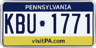PA license plate KBU1771