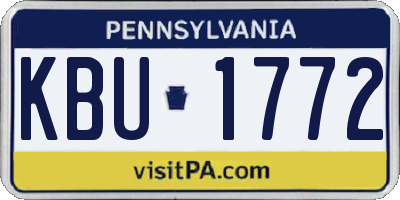 PA license plate KBU1772
