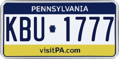 PA license plate KBU1777