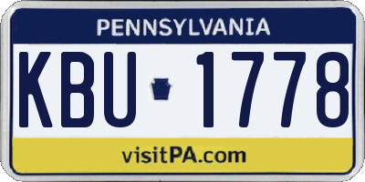 PA license plate KBU1778